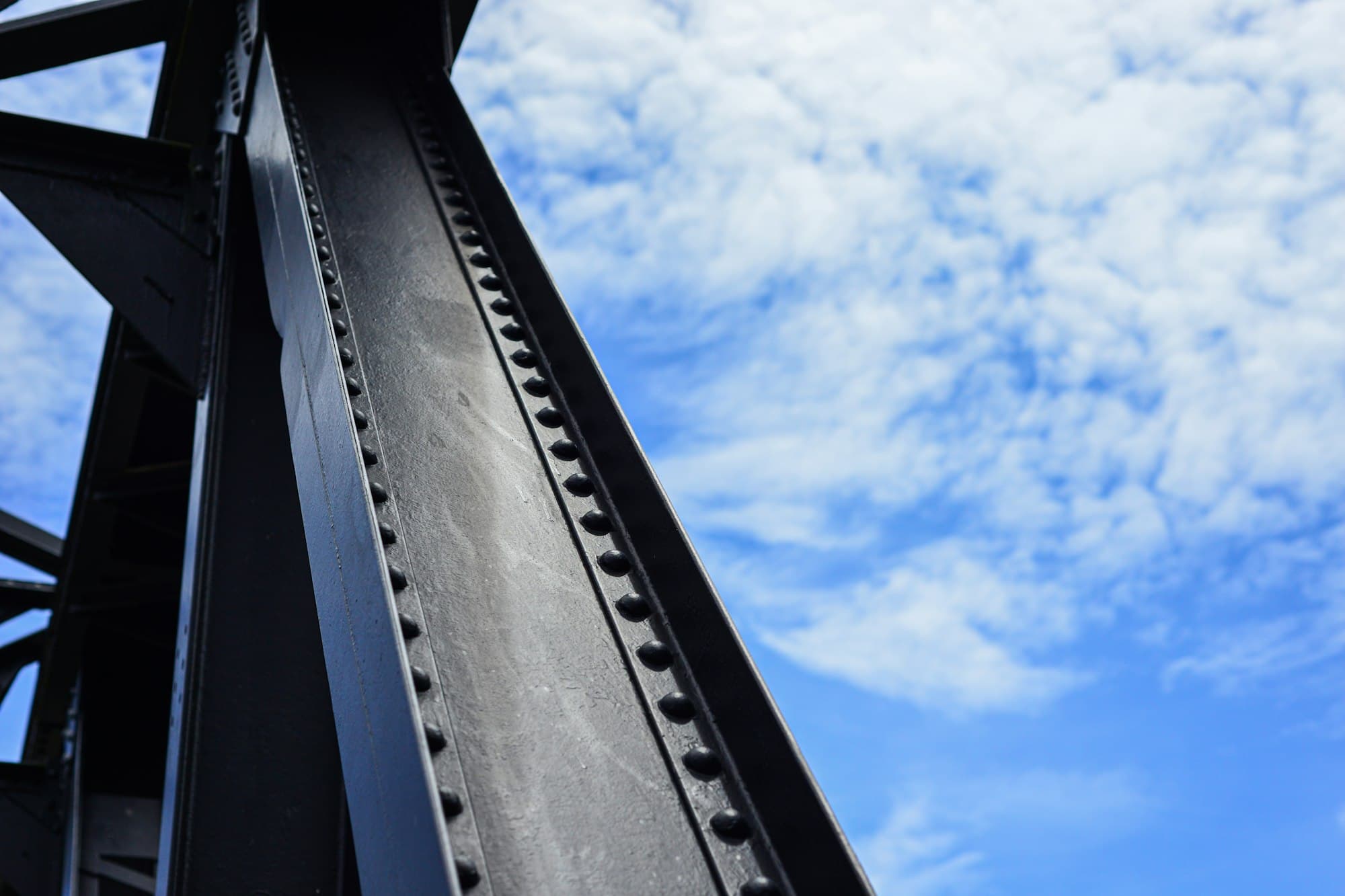 Structural steel girder against the sky